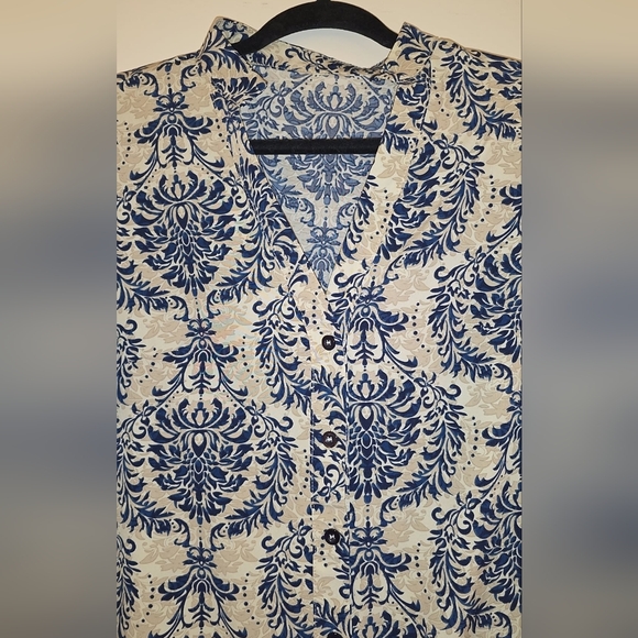 SHEIN Blue and Beige Floral Dress - Picture 3 of 4